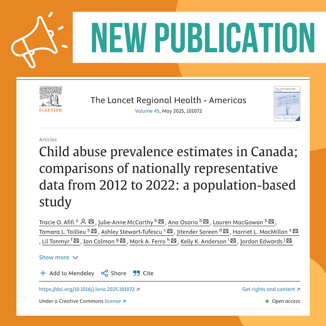 Childhood Adversity and Resilience (CARe) Research (@careresearchum) on Twitter photo New <a href="/CAReResearchUM/">Childhood Adversity and Resilience (CARe) Research</a> published in <a href="/LancetRH_Americ/">The Lancet Reg Health-Americas</a> . Don’t miss the full study👇 sciencedirect.com/science/articl…
👀 In 2022, 34.4% of the adult population in Canada reported experiencing physical abuse, sexual abuse, and/or EIPV before age 16 years (2.3 pp higher compared to 2012). New <a href="/CAReResearchUM/">Childhood Adversity and Resilience (CARe) Research</a> published in <a href="/LancetRH_Americ/">The Lancet Reg Health-Americas</a> . Don’t miss the full study👇 sciencedirect.com/science/articl…
👀 In 2022, 34.4% of the adult population in Canada reported experiencing physical abuse, sexual abuse, and/or EIPV before age 16 years (2.3 pp higher compared to 2012).