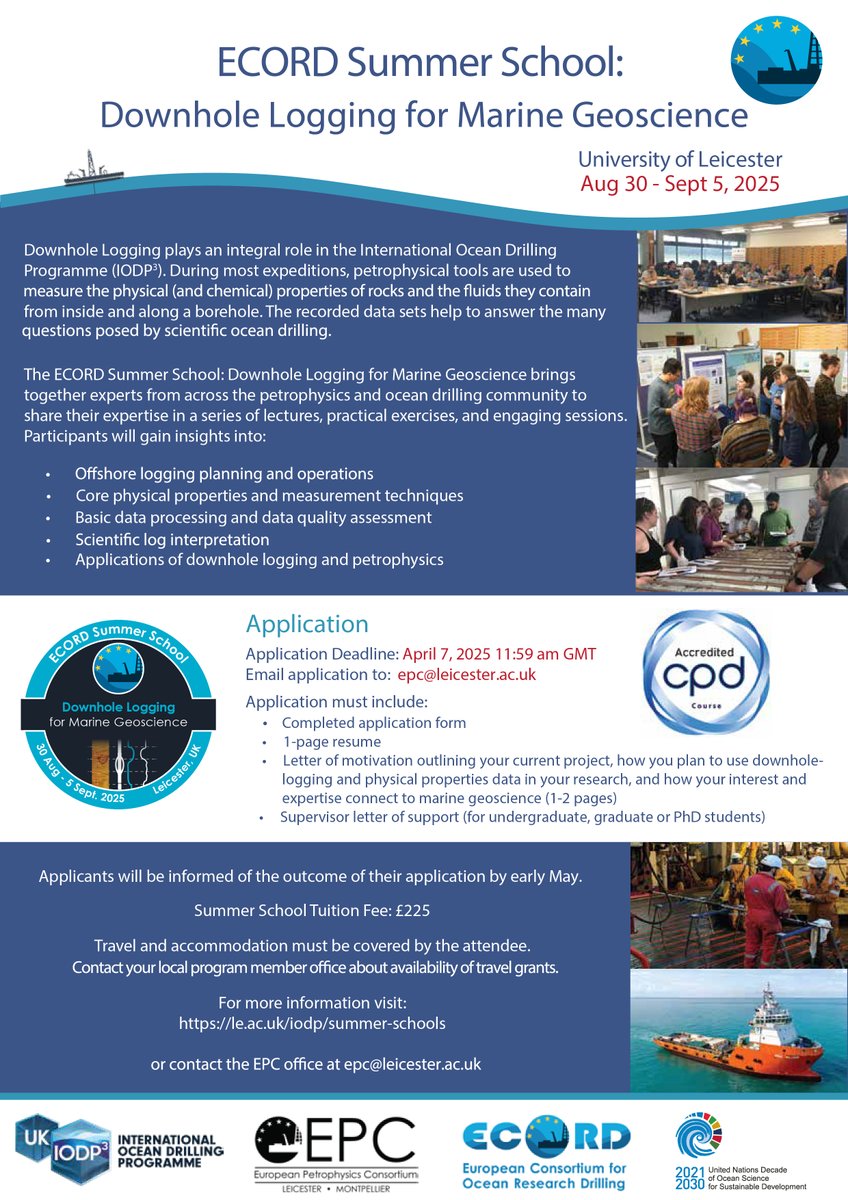EPC_Research's tweet image. 📢Deadline Extended. 
🗓️New Deadline of 11:59 am Monday 7th April❗️ 
📨 Send all applications or any questions to epc@leicester.ac.uk 
🖥️Check le.ac.uk/iodp/summer-sc…
💰Scholarships are still available
⭐️All career stages encourage to apply!