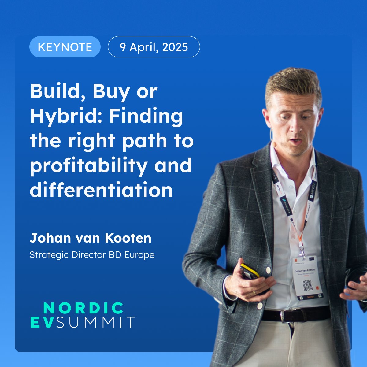 Join Johan van Kooten at the Nordic EV Summit 2025 for "Build, Buy or Hybrid: Finding the Right Path to Profitability and Differentiation" where he'll explore how your technology decisions create ripple effects across your business.
Learn more: bit.ly/4ikgoYf