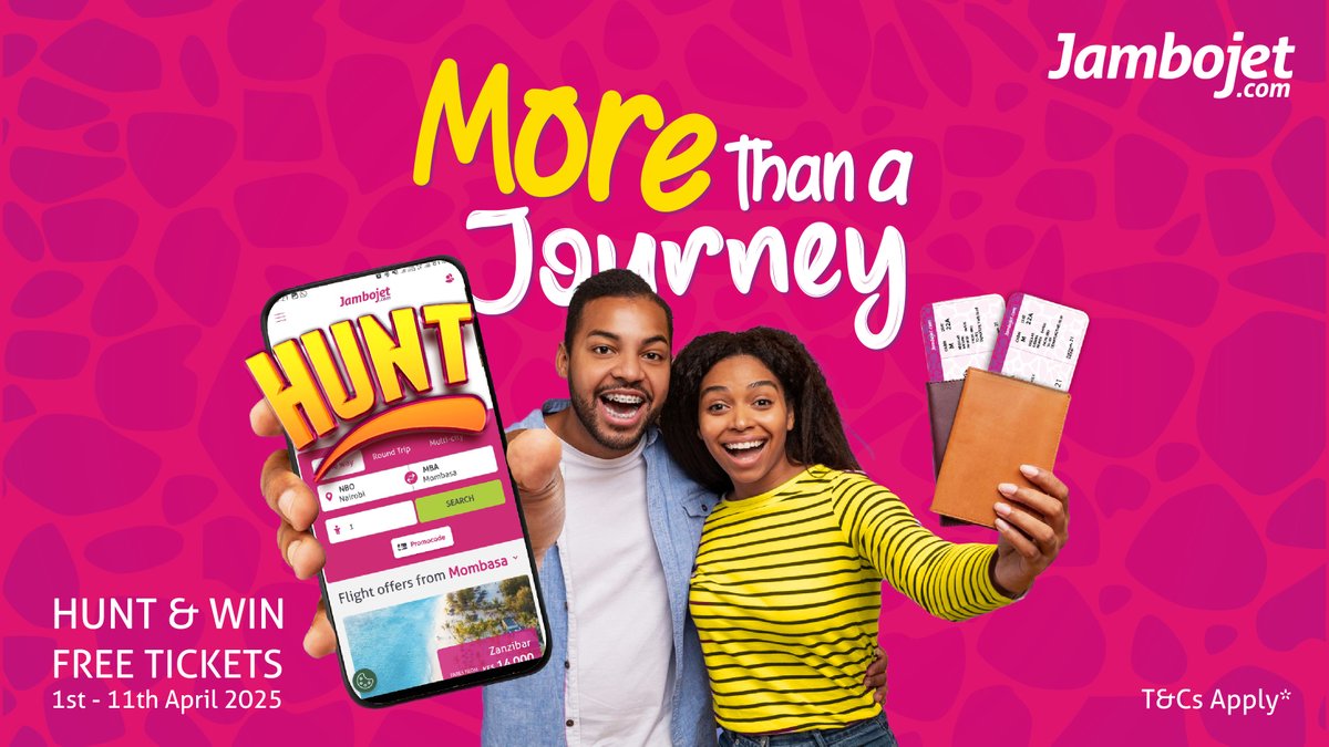 🚨 BIG ANNOUNCEMENT 🚨
2023: Flights for 1,000 bob…
2024: Flights for 10 bob…
2025? We’re giving away 200+ return flights for FREEEEE. 🔥

But there’s a catch. You have to find them. 👀 Hunt starts tomorrow. Tag your travel squad &amp; set reminders. ✈️ #MoreThanAJourney