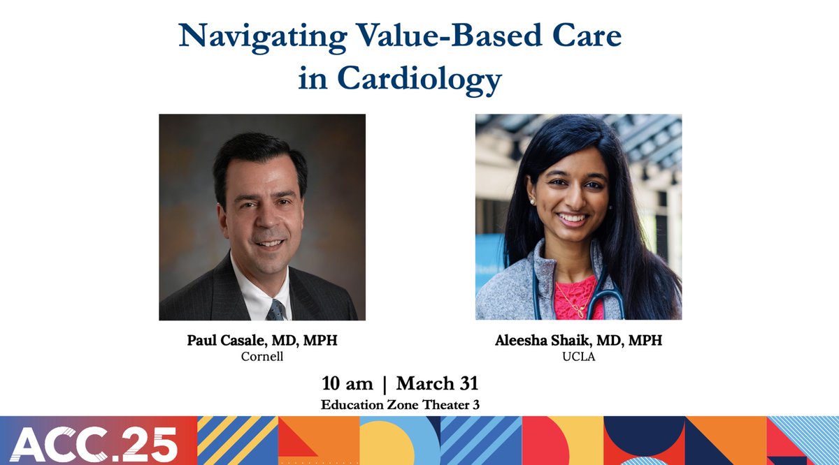 Join us for a conversation on value-based care this morning at #ACC25!

10am in education zone theater 3
