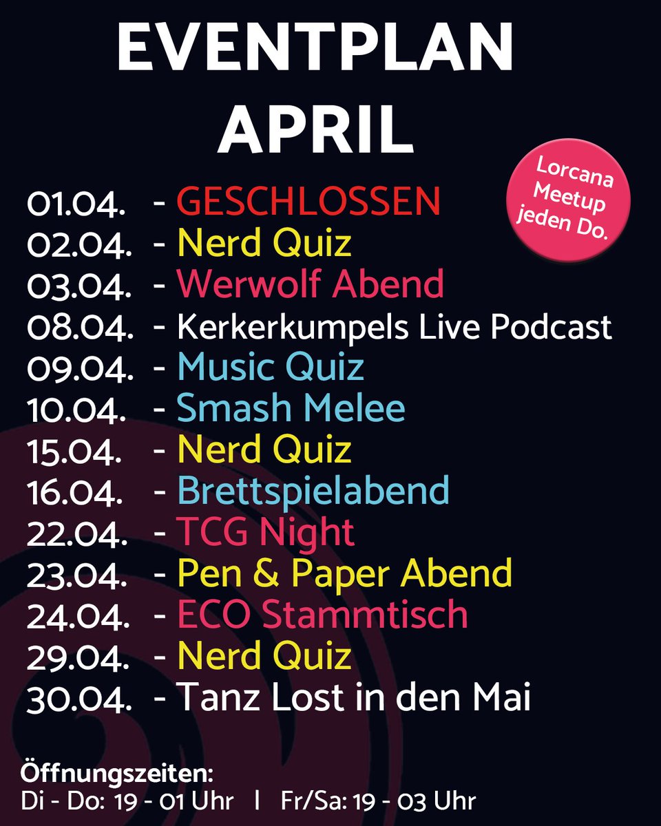 Im April regnet es Quizzes! Denn neben unseren allseits beliebten Eventreihen, haben wir diesen Monat nicht nur drei Mal Nerd Quiz sondern auch noch eine weitere Edition unserer neuen Quiz-Reihe: Das Music Quiz!
