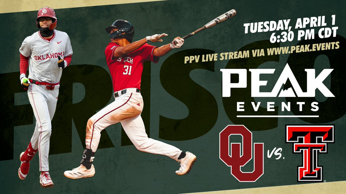 Chris Mycoskie 🎙️ (@mycoskie) on Twitter photo Tuesday night's <a href="/OU_Baseball/">Oklahoma Baseball</a> vs. <a href="/TTU_Baseball/">Texas Tech Baseball</a> matchup in Frisco will be streamed by <a href="/PeakDotEvents/">Peak Events ⚾️</a> at peak.events. $8.11 taxes and fees included.
<a href="/CutterSippel/">Cutter Sippel</a> joins me on the call. #NCAABaseball Tuesday night's <a href="/OU_Baseball/">Oklahoma Baseball</a> vs. <a href="/TTU_Baseball/">Texas Tech Baseball</a> matchup in Frisco will be streamed by <a href="/PeakDotEvents/">Peak Events ⚾️</a> at peak.events. $8.11 taxes and fees included.
<a href="/CutterSippel/">Cutter Sippel</a> joins me on the call. #NCAABaseball