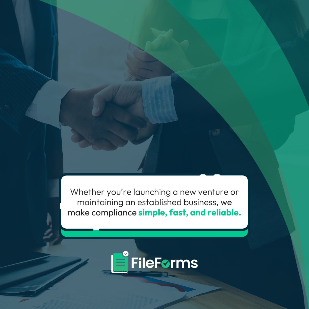 📂 Paperwork is boring, but compliance isn’t optional.

That’s why FileForms makes filings easy, fast &amp; stress-free.

✅ New business formations
✅ Compliance &amp; annual reports
✅ Corporate amendments &amp; reinstatements

We’ll handle the paperwork for you. bit.ly/3oBnLUx