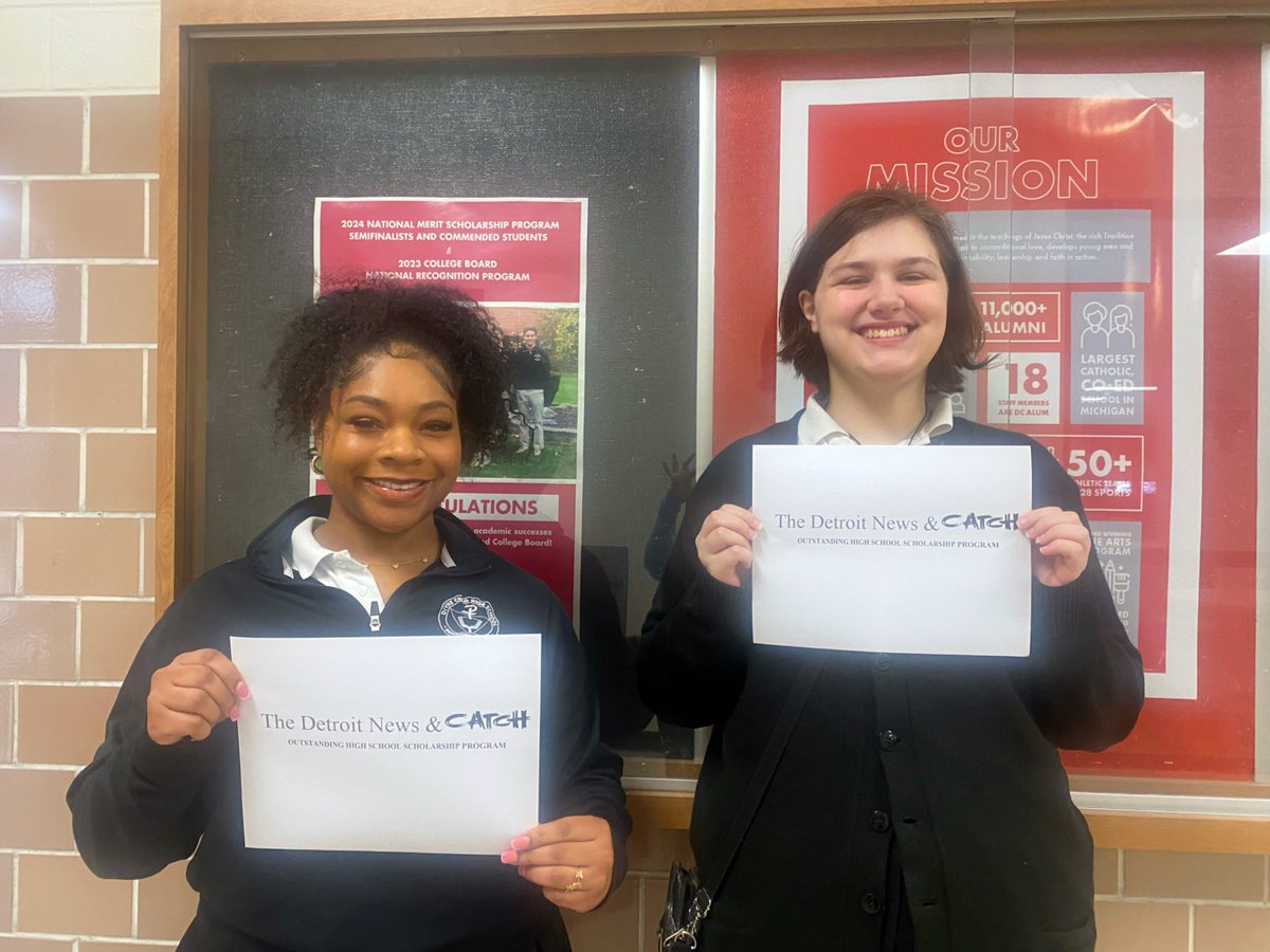 Two of our seniors have been named Outstanding High School Scholarship winners by <a href="/DetroitNews/">The Detroit News</a> &amp; <a href="/CATCHCharity/">CATCH Charity</a>! Mickenzy Crowder—recognized in the Against All Odds category—&amp; Johanna Williamson—honored in Language Arts—will receive $1,000 scholarships for their achievements. 👏