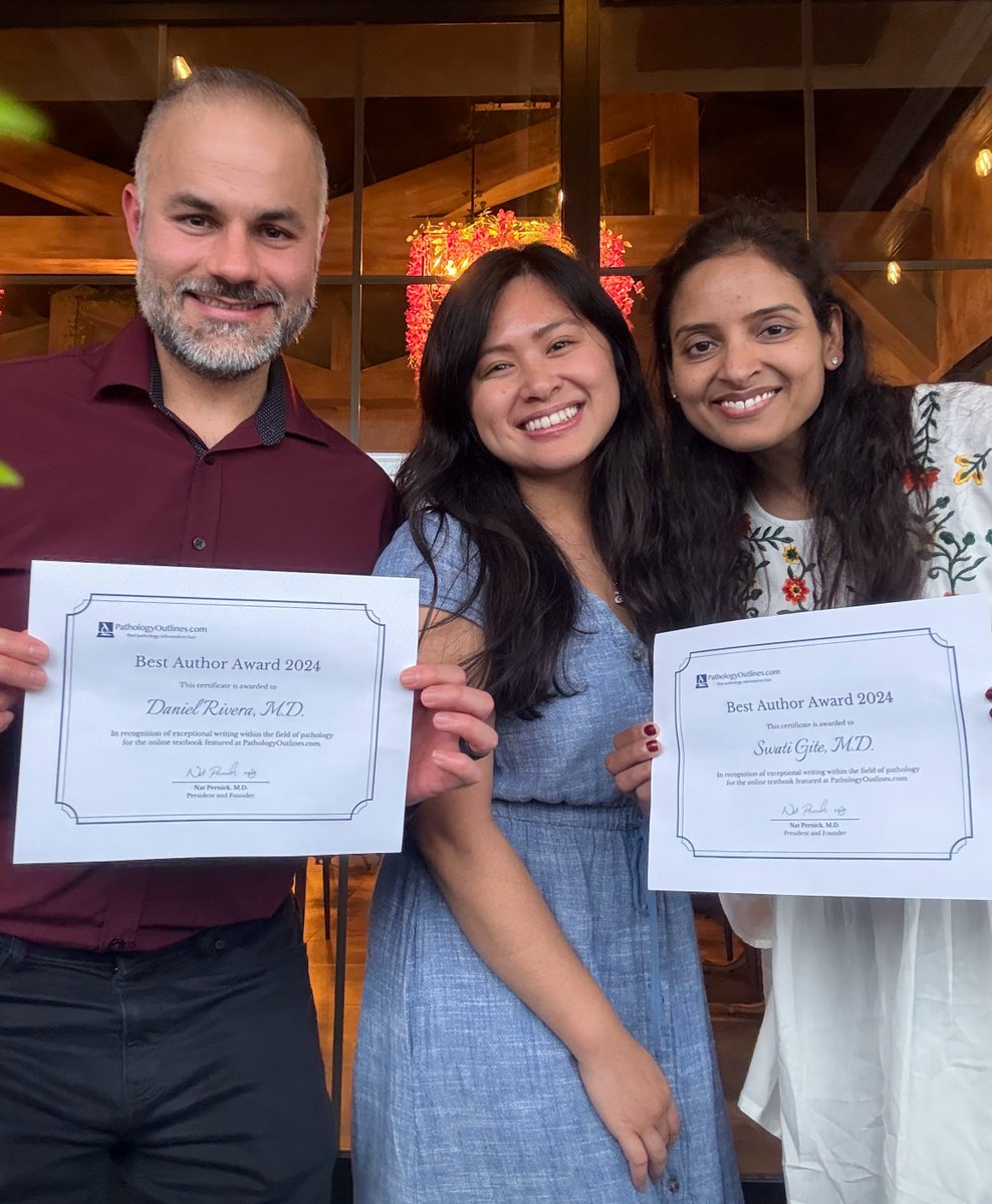 UTHealth Houston Pathology (@uthoustonpath) on Twitter photo Congratulations to Dr. Gite and Dr. Rivera for winning the <a href="/Pathoutlines/">PathologyOutlines.com</a> Best Author Award under the mentorship of Dr. Mai! Great job all!! 🎇 <a href="/Dnrbr/">Daniel Rivera ®</a> <a href="/Brenda_Path/">Brenda Mai, MD</a> #PathX #Path2Path Congratulations to Dr. Gite and Dr. Rivera for winning the <a href="/Pathoutlines/">PathologyOutlines.com</a> Best Author Award under the mentorship of Dr. Mai! Great job all!! 🎇 <a href="/Dnrbr/">Daniel Rivera ®</a> <a href="/Brenda_Path/">Brenda Mai, MD</a> #PathX #Path2Path