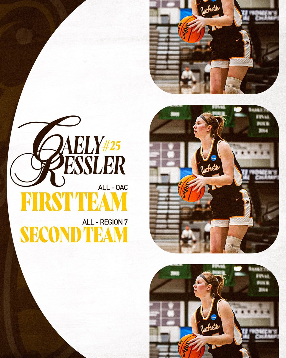 Congratulations to Caely Ressler on earning 𝘼𝙡𝙡-𝙊𝘼𝘾 𝙁𝙞𝙧𝙨𝙩 𝙏𝙚𝙖𝙢 &amp; 𝘼𝙡𝙡-𝙍𝙚𝙜𝙞𝙤𝙣 7 𝙎𝙚𝙘𝙤𝙣𝙙 𝙏𝙚𝙖𝙢! 🐝

#WITFEO #D3hoops