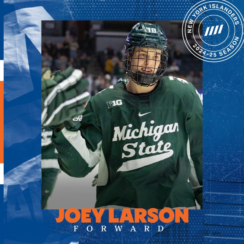 NYIslanders's tweet photo. #Isles Transaction: The New York Islanders have signed Joey Larson to a one-year, entry-level contract beginning in the 2025-26 season.