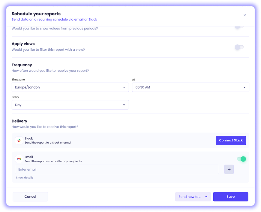 David Dokes π»ββοΈ (@davdks) on Twitter photo 4,000 brands use <a href="/polar_analytics/">Polar Analytics</a> and I'm shocked by the one feature they all rave about the most: scheduling reports.
Schedules lets brands receive any kind of report directly to their email or Slack--without ever having to open the app.
While it feels a bit like a commodity, 4,000 brands use <a href="/polar_analytics/">Polar Analytics</a> and I'm shocked by the one feature they all rave about the most: scheduling reports.
Schedules lets brands receive any kind of report directly to their email or Slack--without ever having to open the app.
While it feels a bit like a commodity,
