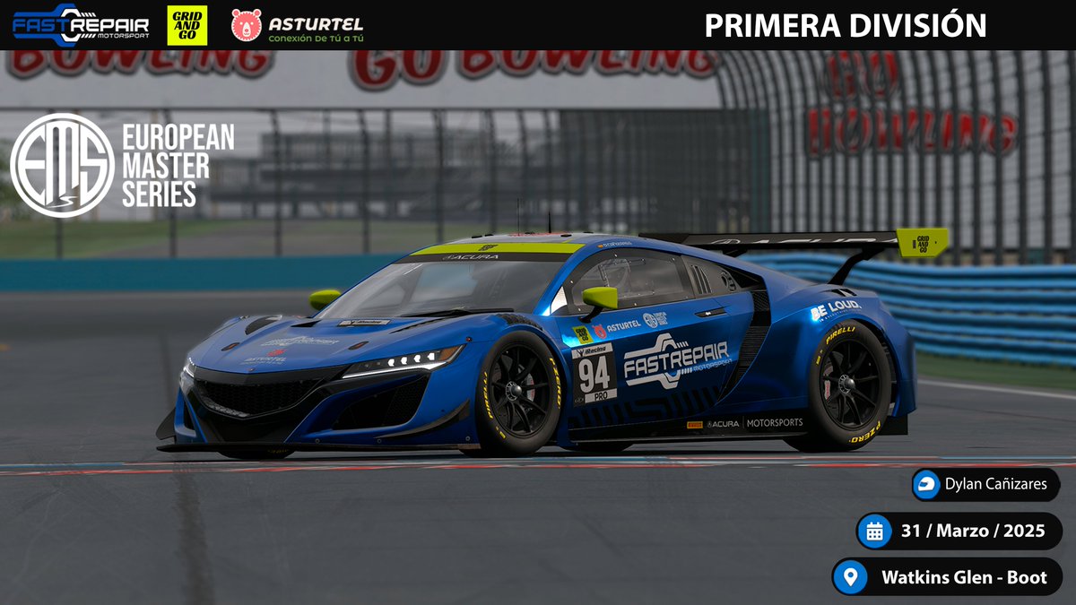 Vuelven los lunes de <a href="/EMS_iRacing/">European Master Series</a> ! Hoy comienza la GT3 Challenge
Tras ganar el campeonato de GT4, <a href="/dln_ch/">Dylan</a> se anima con la categoría superior en la que tratará de obtener de nuevo buenos resultados.

Nos vemos a las 22:00 📺: twitch.tv/ems_iracing