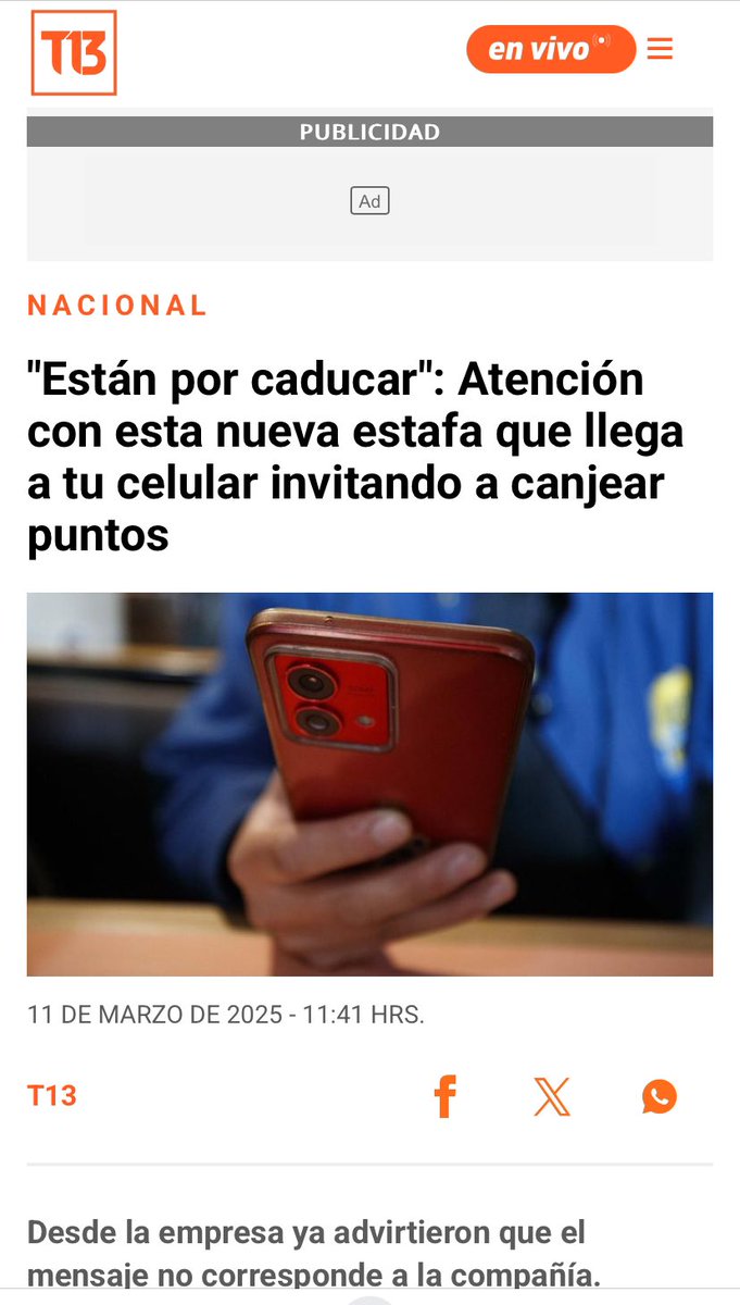 Ojo con estos supuestos puntos que están por caducar. Es una estafa. 👇🏽

t13.cl/noticia/nacion…