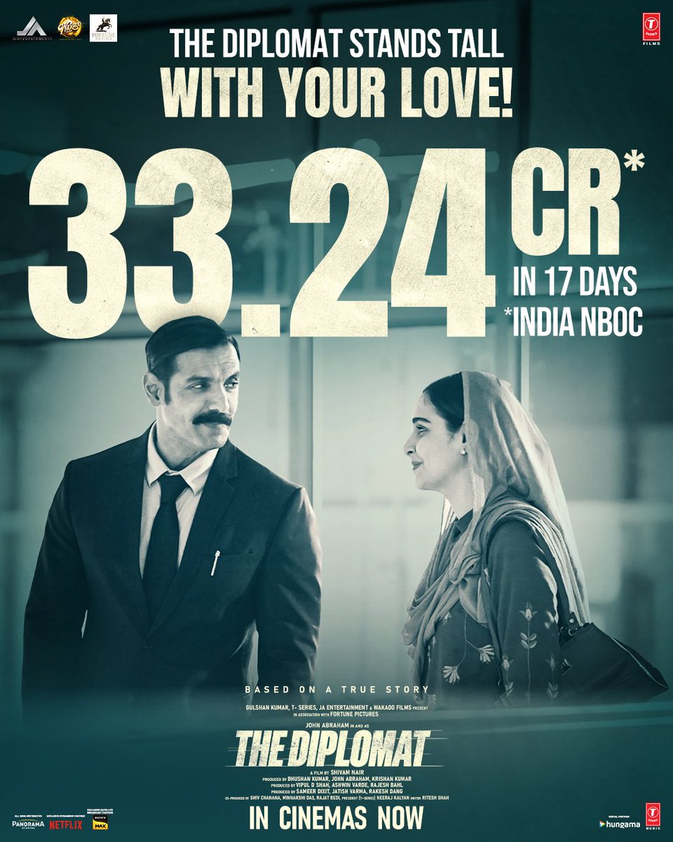 T-Series (@tseries) on Twitter photo Har khabar mein ek hi zikar! #TheDiplomat 📰✨
Book tickets now.
🔗- linktr.ee/TheDiplomat_Bo…
#TheDiplomat in cinemas now.
<a href="/TheJohnAbraham/">John Abraham</a> <a href="/sadiakhateeb/">Sadia Khateeb</a> #BhushanKumar #KrishanKumar @vipuldshahopti <a href="/ashwinvarde/">Ashwin Varde</a> <a href="/bahlrajesh/">Rajesh Bahl</a> <a href="/SameerDixxit/">Sameer Dixit</a> <a href="/jatishvarma1/">Jatish Varma</a> #ShivamNair <a href="/writish/">Ritesh Shah</a> Har khabar mein ek hi zikar! #TheDiplomat 📰✨
Book tickets now.
🔗- linktr.ee/TheDiplomat_Bo…
#TheDiplomat in cinemas now.
<a href="/TheJohnAbraham/">John Abraham</a> <a href="/sadiakhateeb/">Sadia Khateeb</a> #BhushanKumar #KrishanKumar @vipuldshahopti <a href="/ashwinvarde/">Ashwin Varde</a> <a href="/bahlrajesh/">Rajesh Bahl</a> <a href="/SameerDixxit/">Sameer Dixit</a> <a href="/jatishvarma1/">Jatish Varma</a> #ShivamNair <a href="/writish/">Ritesh Shah</a>