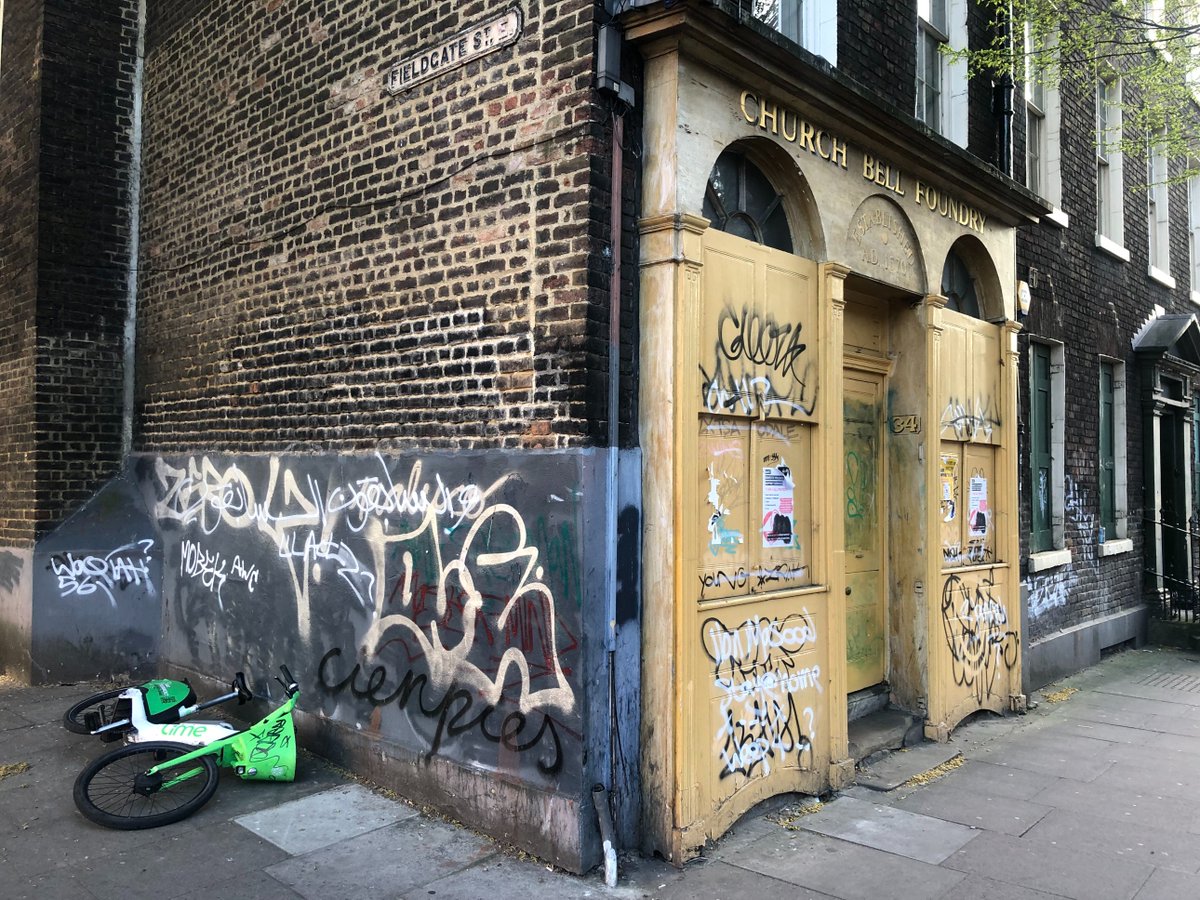 In February, when I posted my photos of the degradation of the grade II* listed Whitechapel Bell Foundry, Historic England made a statement - 'We share concerns about the vulnerable condition of the building and a worrying increase in graffiti.'

Since then it has only got worse!
