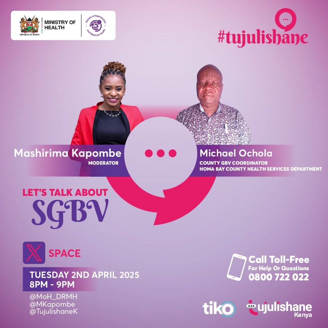 Mashirima Kapombe (@mkapombe) on Twitter photo This Tuesday at 8pm, let's talk about SGBV on X. <a href="/MichaelOchola/">michael ochola</a> will take us through the challenges, interventions and progress made in Homabay county. #Tujulishane Looking forward to hearing from you as well. How can we successfully deal with SGBV? This Tuesday at 8pm, let's talk about SGBV on X. <a href="/MichaelOchola/">michael ochola</a> will take us through the challenges, interventions and progress made in Homabay county. #Tujulishane Looking forward to hearing from you as well. How can we successfully deal with SGBV?