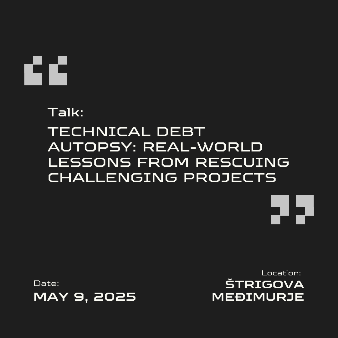 Borna Matijanić knows how to fix messy code and he's bringing his expertise to Weblica 2025.🔥

Topic: Technical Debt Autopsy: Real-world lessons on refactoring legacy systems without the drama.

🎟️ Tickets via Entrio.

#weblica2025 #TechnicalDebt #CleanCode #TechMindsMeet