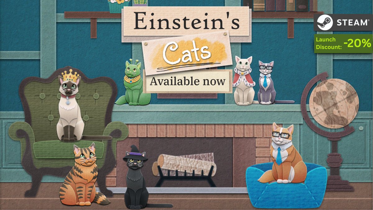 🎉Today's the day!🎉

🧩Cozy puzzle game where you use logic clues to sort cats into their favorite boxes has released TODAY on Steam!

🐈Einstein's Cats released this morning with a 20% discount!

➡️store.steampowered.com/app/2857980/Ei…

#indiegame #indiedev #cats #gamedev #newrelease