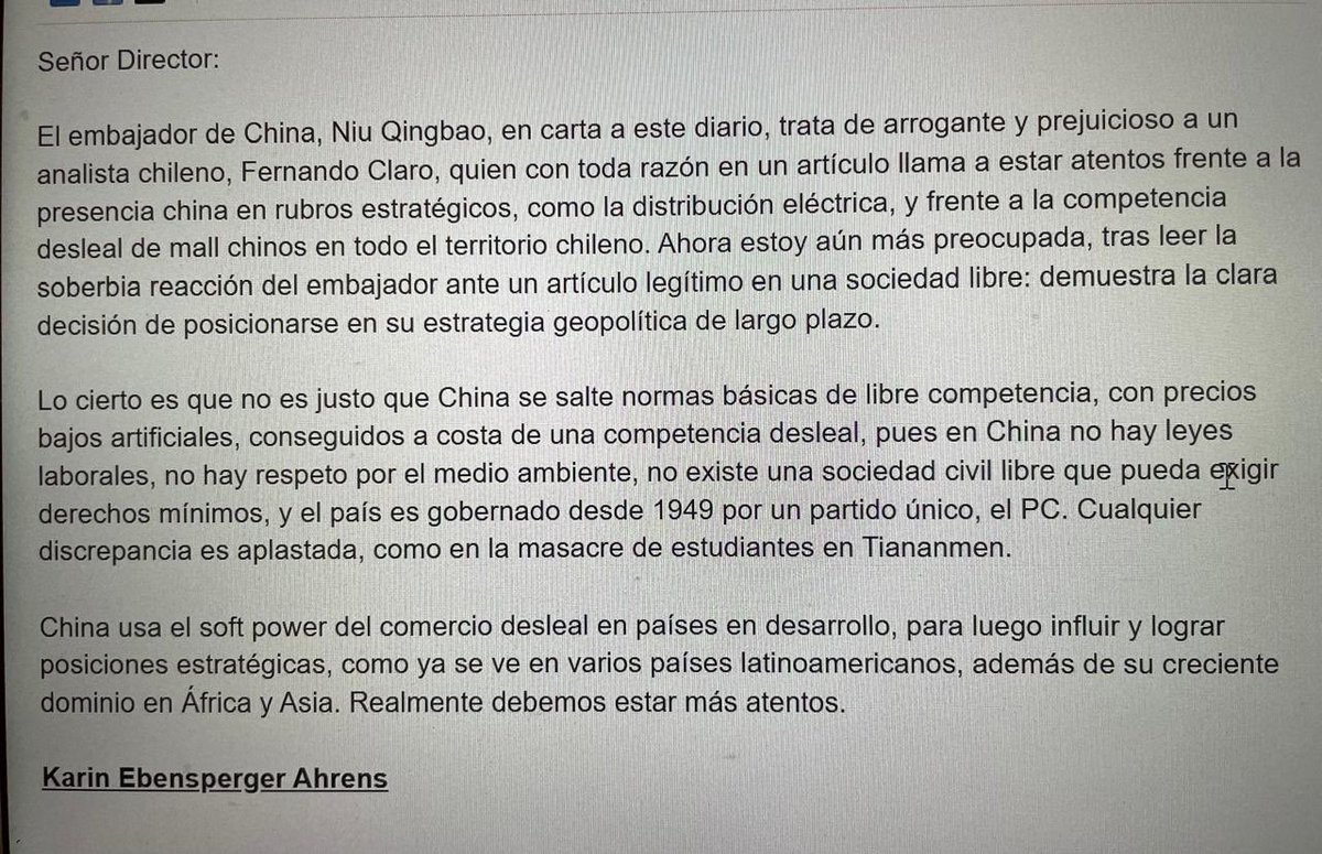kebensperger's tweet image. La competencia desleal de China :