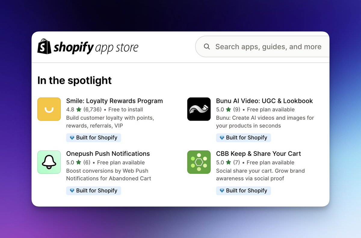 it's a great week to be featured in the <a href="/Shopify/">Shopify</a> app store  ✨ (no fooling)
