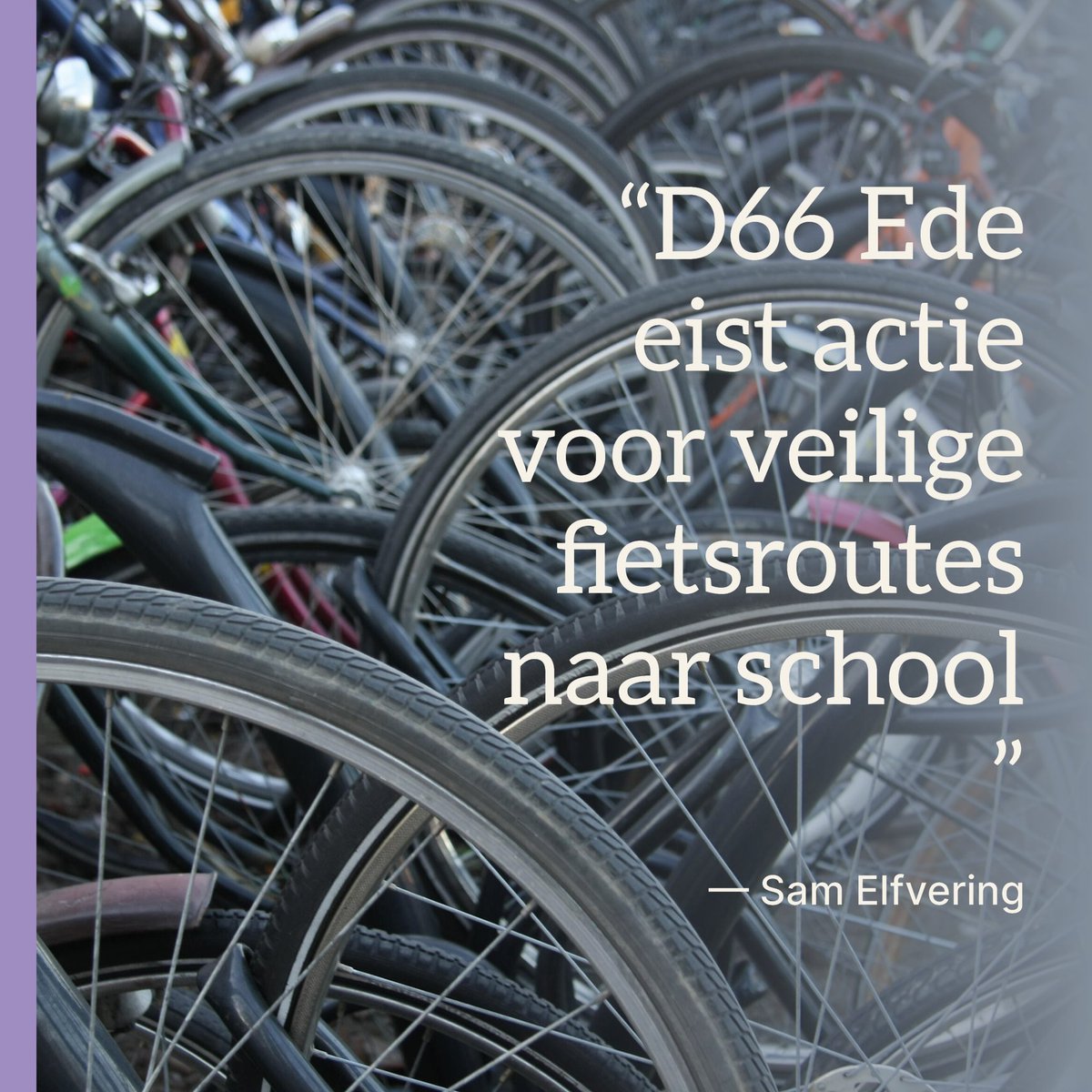 🚲 Veilige schoolroutes? Nog steeds geen actie!

Twee aangenomen moties, 29 knelpunten door scholen aangedragen, maar nog altijd geen concrete verbeteringen. D66 Ede eist dat het college NU van woorden naar daden gaat! 

📌 Lees onze vragen: ede.raadsinformatie.nl/document/15346…