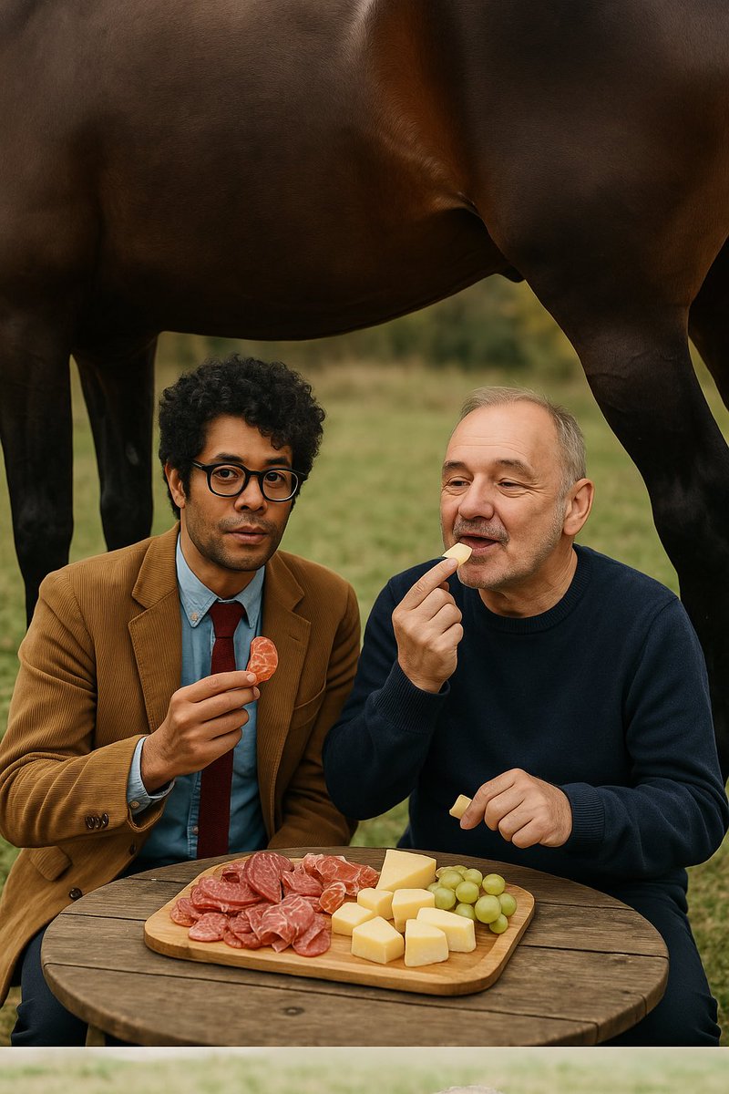 A wonderful photo of <a href="/RealBobMortimer/">bob mortimer</a> and <a href="/RichardAyoade/">RICHARD AYOADE</a> enjoying the produce from <a href="/NASA/">NASA</a>, the supermarket.