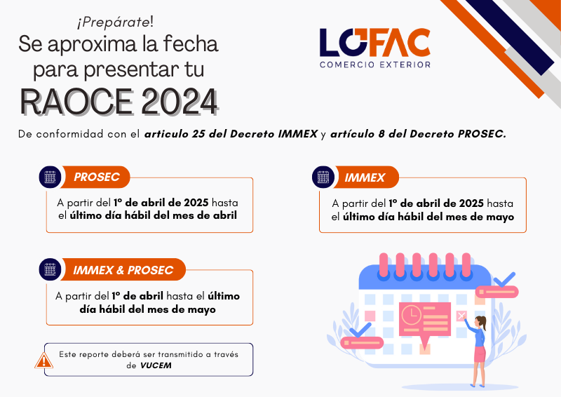 LOFAC_COMEXT's tweet image. 📢🗓 #RAOCE #IMMEX #PROSEC #VUCEM #ComercioExterior #Lofac