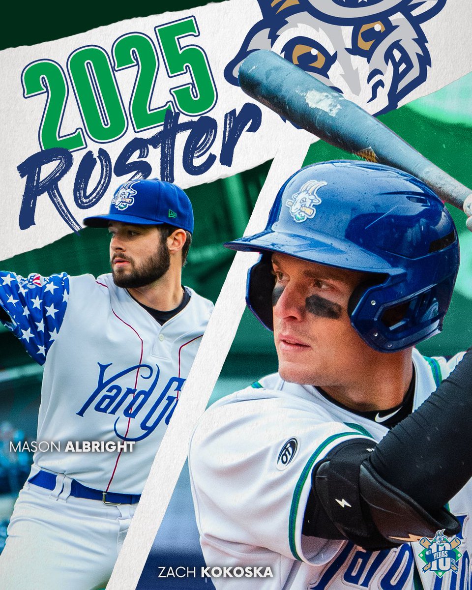 Your 2025 Yard Goats. 🐐 

See you at Dunkin Park’ on April 4th! 💚💙

—&gt; milb.com/hartford/news/…