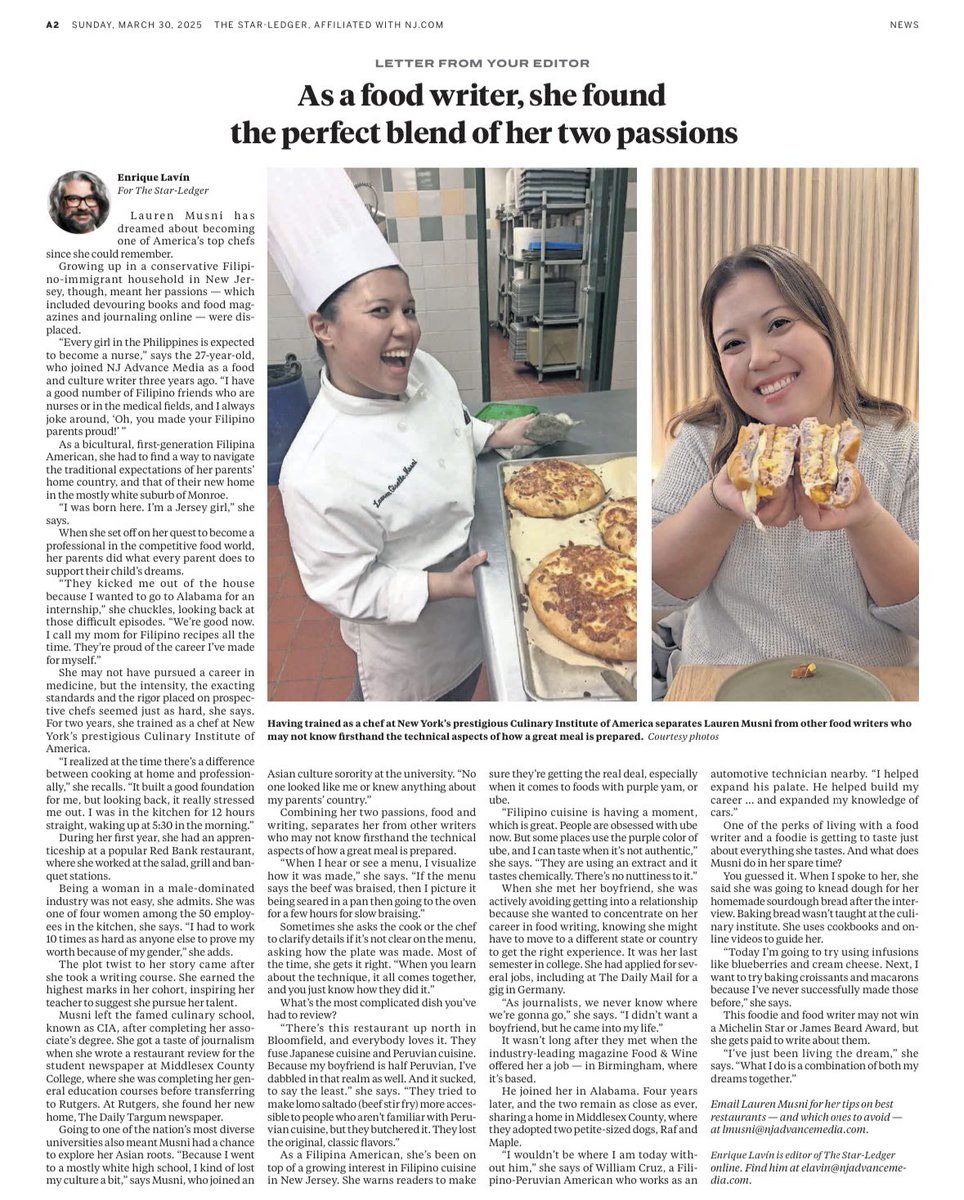 Usually I’m the one writing about different people and subjects, but last week I was the subject! Shoutout to my amazing colleague <a href="/EnriqueLavin/">Enrique Lavín</a> for writing my origin story for <a href="/njdotcom/">njdotcom</a> and on the online print edition of The Star Ledger❤️