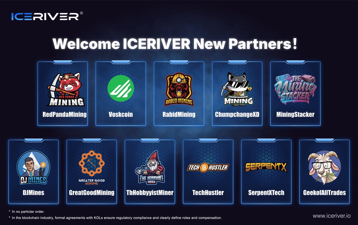 ICERIVER (@iceriverminer) on Twitter photo 👏We're excited to officially welcome these amazing KOLs as ICERIVER cooperation partners!
<a href="/RedPandaMining/">Red Panda Mining</a> <a href="/VoskCoin/">VoskCoin</a> <a href="/MiningRabid/">Rabid Mining</a> <a href="/ChumpXd/">ChumpChangeXD</a> <a href="/MiningStacker/">Mining Stacker</a> <a href="/djwaters/">DjMines</a> <a href="/Gr8erGoodMining/">Greater Good Mining</a> <a href="/HobbyistMiner/">TheHobbyistMiner</a> <a href="/MrTechHustler/">Tech Hustler</a> <a href="/SerpentXTech/">SerpentX Tech</a> <a href="/GeekOfAllTrades/">Geek of all Trades</a>
🔥Big thanks to them for 👏We're excited to officially welcome these amazing KOLs as ICERIVER cooperation partners!
<a href="/RedPandaMining/">Red Panda Mining</a> <a href="/VoskCoin/">VoskCoin</a> <a href="/MiningRabid/">Rabid Mining</a> <a href="/ChumpXd/">ChumpChangeXD</a> <a href="/MiningStacker/">Mining Stacker</a> <a href="/djwaters/">DjMines</a> <a href="/Gr8erGoodMining/">Greater Good Mining</a> <a href="/HobbyistMiner/">TheHobbyistMiner</a> <a href="/MrTechHustler/">Tech Hustler</a> <a href="/SerpentXTech/">SerpentX Tech</a> <a href="/GeekOfAllTrades/">Geek of all Trades</a>
🔥Big thanks to them for