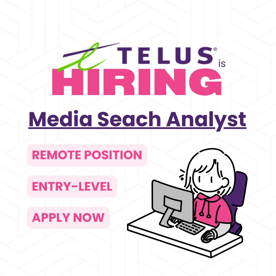🚀 Exciting news! <a href="/TELUS_Digital/">TELUS Digital</a> is now accepting applications for an entry-level remote position! 🔎📈❗

Learn more &amp; apply here for this great position today:
👉 talentegg.ca/employer/telus…

#SearchAnalyst #Telus #CanadaJobs #RemoteJobs