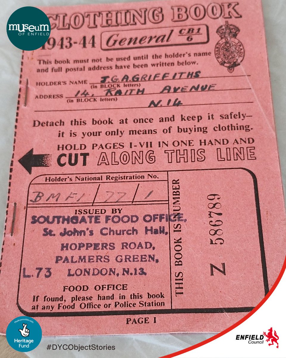 MuseumofEnfield's tweet photo. First up, Clare shares her #StoriesfromtheStore

What an amazingly perfectly preserved used book of clothing stamps from WW2, for Hoppers Road in Palmers Green. I can’t imagine using these in Enfield Town!

#DYCObjectStories #Museums #Enfield @EnjoyEnfield https://t.co/tVli4EVDIJ