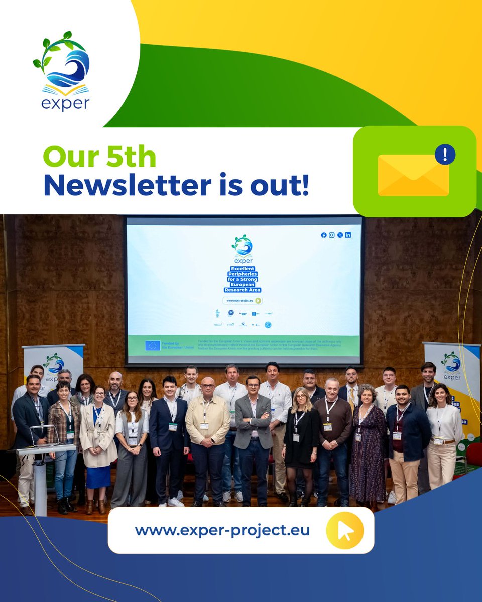 EXPERProject's tweet image. 🚀 EXPER’s Final Newsletter is Here!

After 30+ months of collaboration, research, and innovation, the EXPER Project has reached its final chapter—but its impact is just beginning!

In this 5th and final newsletter, explore how we’ve strengthened research &amp;amp; innovation in Widening…