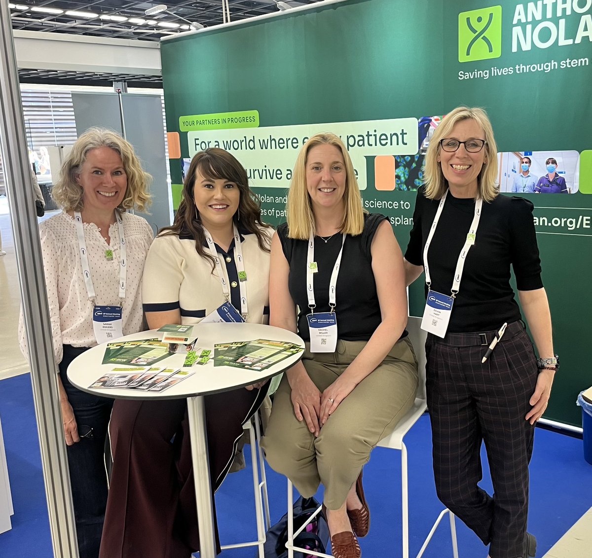 Great to see some familiar and new faces today at the Anthony Nolan stand sharing how we can support anyone in need of our services 💚 #EBMT25 <a href="/AnthonyNolan/">Anthony Nolan</a>