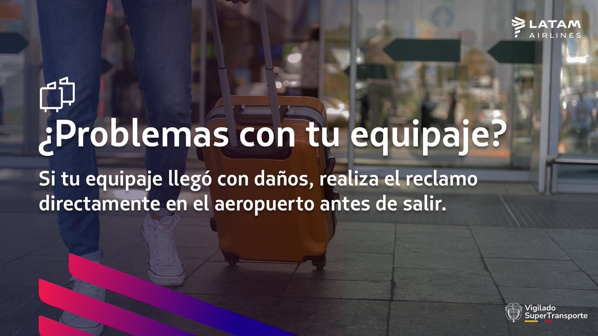 Si tienes algún inconveniente con tu equipaje, recuerda que puedes hacer tus reclamos directamente en el aeropuerto para que podamos ayudarte al instante. 🧳✈️ Conoce más detalles en: lnk.to/tWduvk