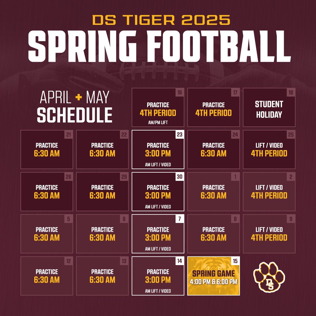 Who is ready for some football?!

🏈Tiger Spring Ball is just around the corner! 

#tigerfootball #drippingsprings #dripfootball #txhsfb #TPD