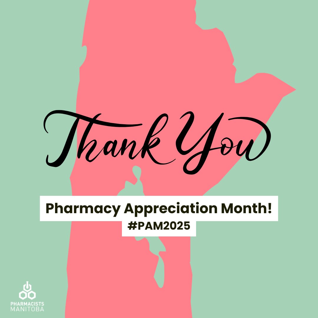 As #PAM2025 comes to an end, we want to give a special shoutout to the incredible pharmacists and pharmacy teams right here in Manitoba!

Thank you to all pharmacy professionals from coast to coast to coast for everything you do! 💙