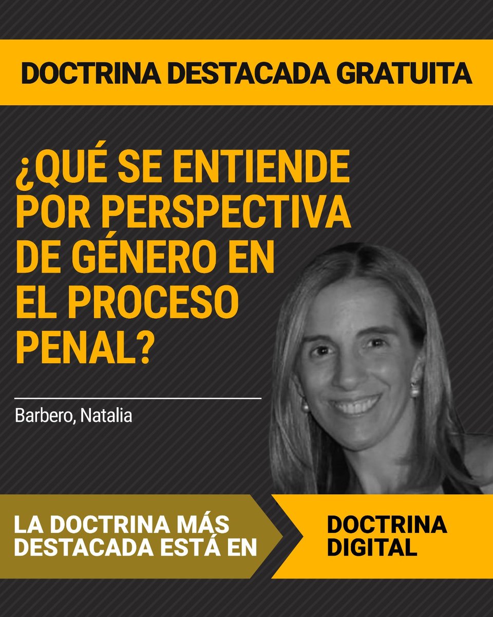 ACCEDÉ #GRATIS A LA DOCTRINA DESTACADA DEL DÍA │¿Qué se entiende por perspectiva de género en el proceso penal?

#Autora: Barbero, Natalia

Visita el link del contenido: rubinzalonline.com.ar/index.php/inde…

¿Querés estar siempre informado? Conocé Doctrina Digital, el producto Premium