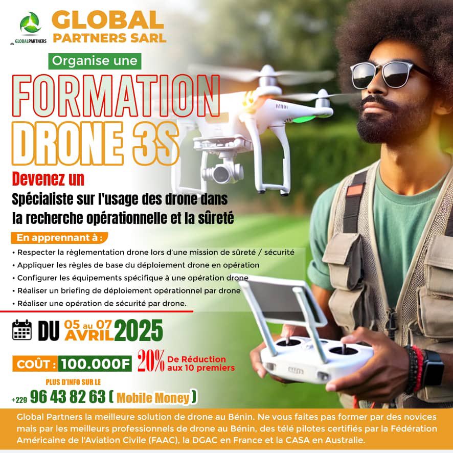 Raichou2's tweet photo. 🚁 Devenez un expert en pilotage de drones avec Global Partners SARL ! 🚁

Vous souhaitez maîtriser l’usage des drones dans la recherche opérationnelle et la sûreté ?

 Ne manquez pas notre formation exclusive DRONE 3S du 5 au 7 avril 2025 ! https://t.co/njcYLVMEVj