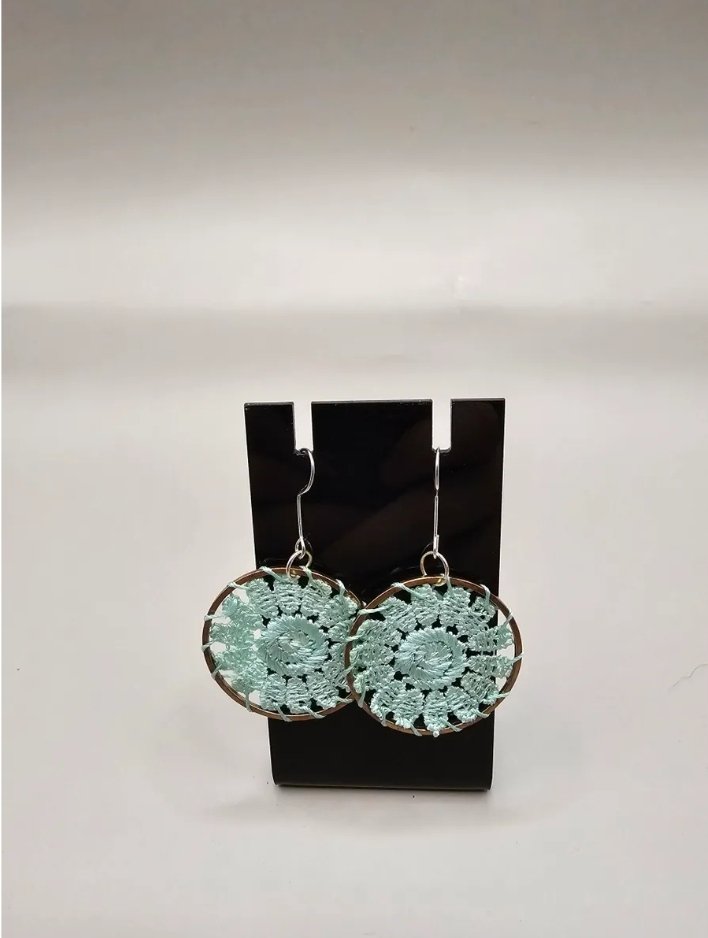 #BlueEmbroidered #earrings for sale on designsipz.com