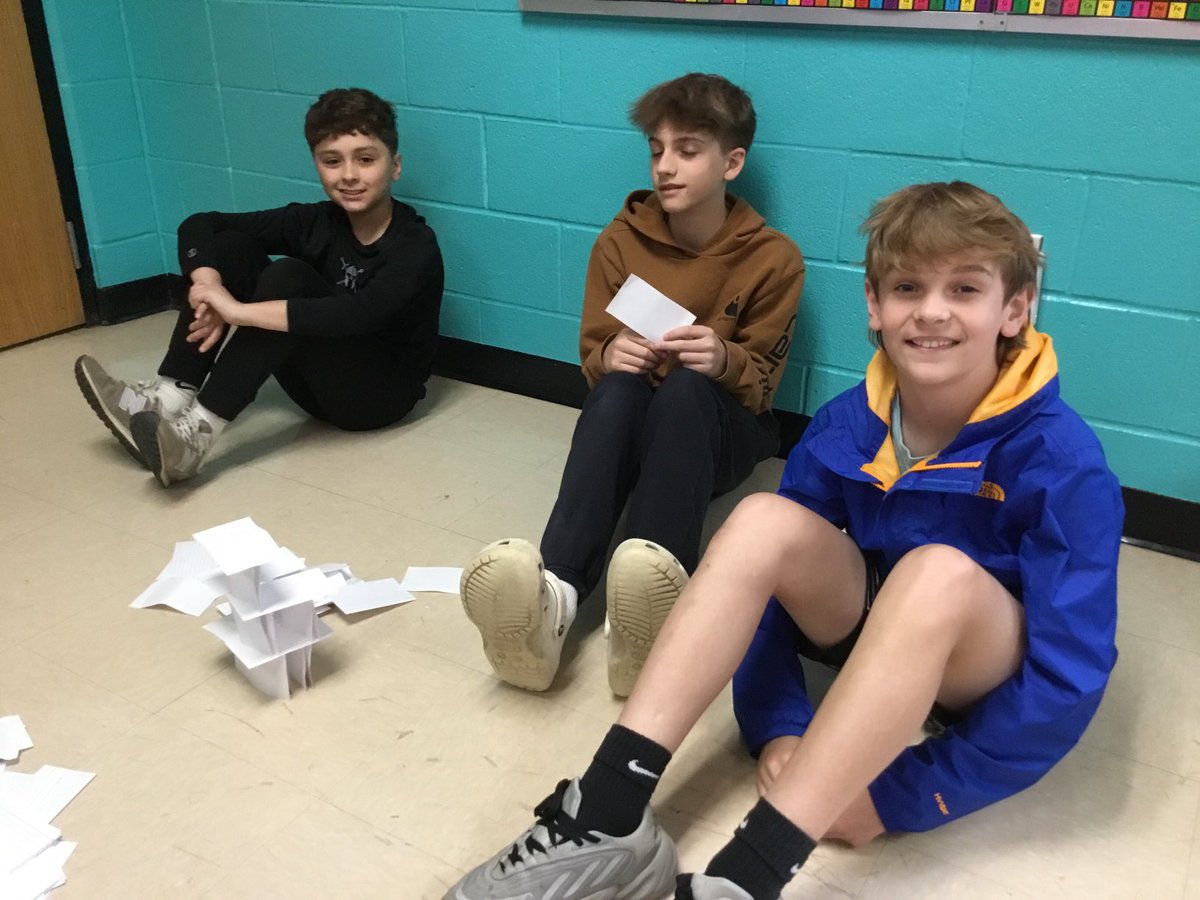 Card towers for a Monday STEAM challenge, anyone? These kiddos say, “Yes, please!”