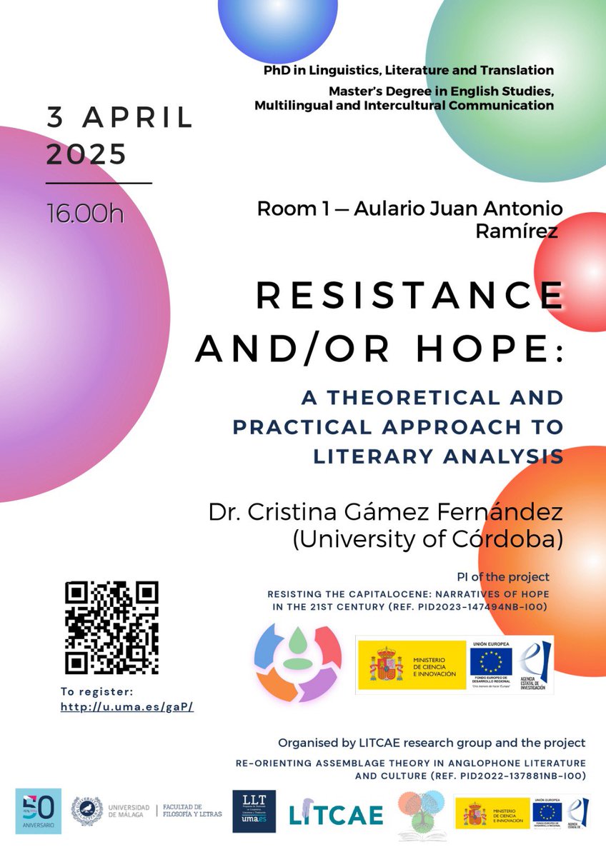 Project Hope (@recaphope) on Twitter photo 📢 We are excited to announce that on Thursday April 3rd, our magnificent hoper <a href="/cristina/">Cristina Rodriguez® OFICIAL</a> will be in Málaga <a href="/LetrasUma/">Filosofía y Letras</a> to deliver a talk about the relationship between hope and resistance! 💚🍃 You can register here: docs.google.com/forms/d/e/1FAI….
#capitalocene #resistance #hope 📢 We are excited to announce that on Thursday April 3rd, our magnificent hoper <a href="/cristina/">Cristina Rodriguez® OFICIAL</a> will be in Málaga <a href="/LetrasUma/">Filosofía y Letras</a> to deliver a talk about the relationship between hope and resistance! 💚🍃 You can register here: docs.google.com/forms/d/e/1FAI….
#capitalocene #resistance #hope