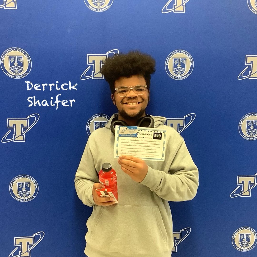 PLSHSTitans's tweet photo. Congrats to our Titans of the Week! 

9th - Derrick Shaifer
10th - Austin Kudym
11th - Nathan Brockshus
12th - Brooklyn Anson https://t.co/r4vvcz3Acy