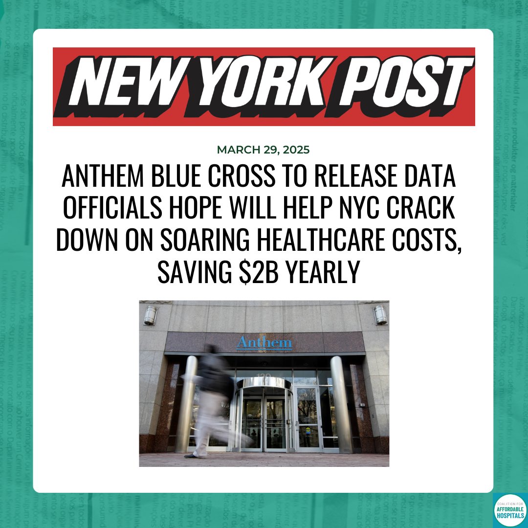 Coalition for Affordable Hospitals (@c4ah_ny) on Twitter photo “The OHA is now expected to issue a revised report with the new numbers to give the city critical information needed to help negotiate cheaper prices for healthcare.”
Releasing this data is a massive step towards lowering healthcare costs for New Yorkers. Thank you <a href="/JulieMenin/">Julie Menin</a> “The OHA is now expected to issue a revised report with the new numbers to give the city critical information needed to help negotiate cheaper prices for healthcare.”
Releasing this data is a massive step towards lowering healthcare costs for New Yorkers. Thank you <a href="/JulieMenin/">Julie Menin</a>