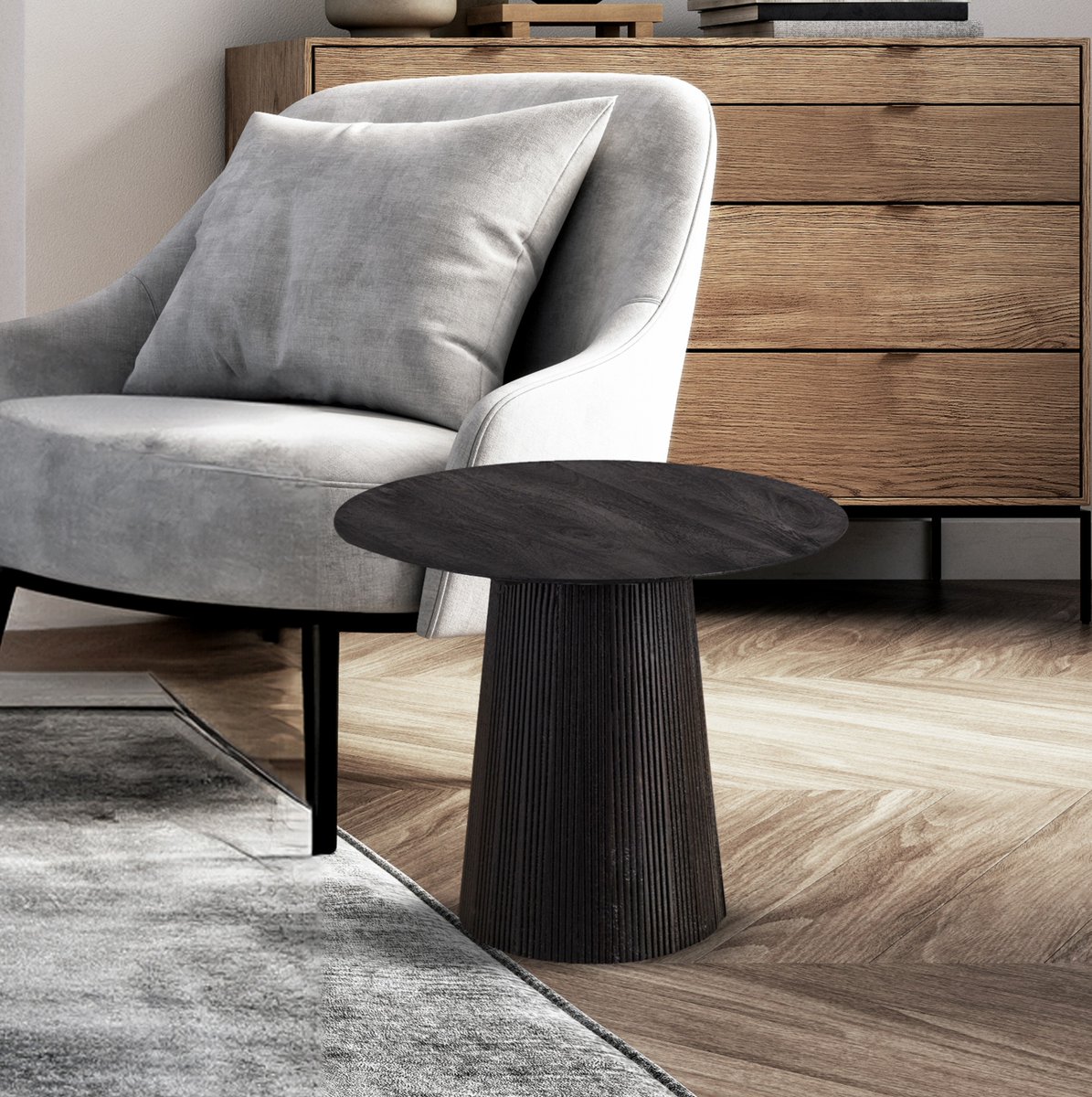 Not your average side table! With Madhy's sleek black finish, ribbed detailing, and mid-century charm, this statement piece knows how to steal the show.
Madhy Accent Table: BAC-SW4758BLK
.⁠
.⁠
.⁠
#furniture #harmonizedhome #accenttables #homelighting #interiorlighting