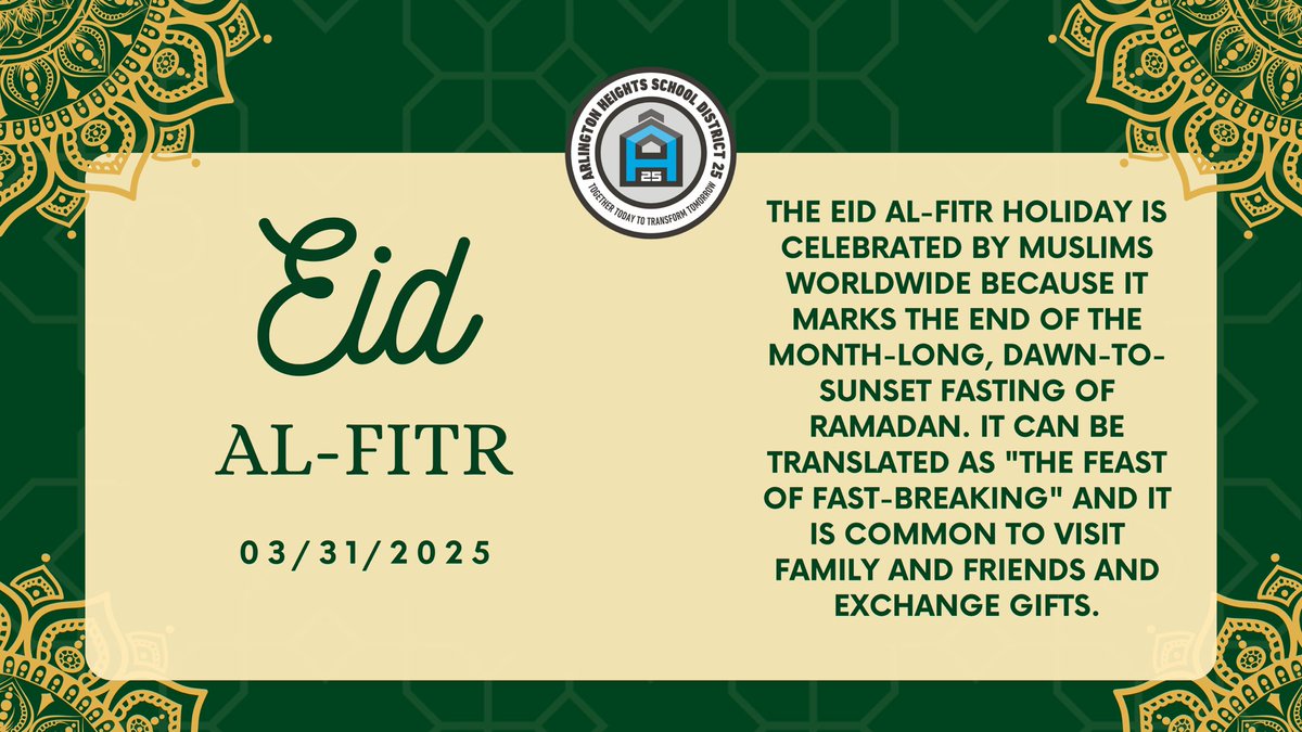 The Eid-Al-Fitr holiday is celebrated by Muslims worldwide because it marks the end of the month-long, dawn-to–sunset fasting of Ramadan. It can be translated as “the feast of fast breaking” and is common to visit family and friends and exchange gifts.
#d25itspersonal
