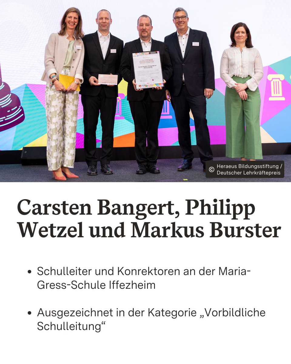 💛lichen Glückwunsch an die Preisträgerinnen &amp; Preisträger des Deutschen Lehrkräftepreises! Insgesamt gingen 18 Auszeichnungen an Lehrkräfte &amp; Schulleitungen aus sieben Bundesländern – darunter auch Baden-Württemberg.👏 #twlz #Lehrkräftepreis
Mehr Infos 👉 lehrkraeftepreis.de/wettbewerb/leh…