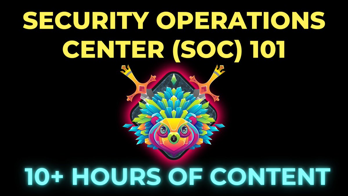 We are so happy to share with you 𝟭𝟭 𝗙𝗥𝗘𝗘 𝗛𝗢𝗨𝗥𝗦 𝗼𝗳 𝗦𝗢𝗖 𝟭𝟬𝟭 by Andrew Prince! One of our most popular courses since its launch last year, this video features lab setups, security fundamentals, phishing analysis, network security, and endpoint security.

If you
