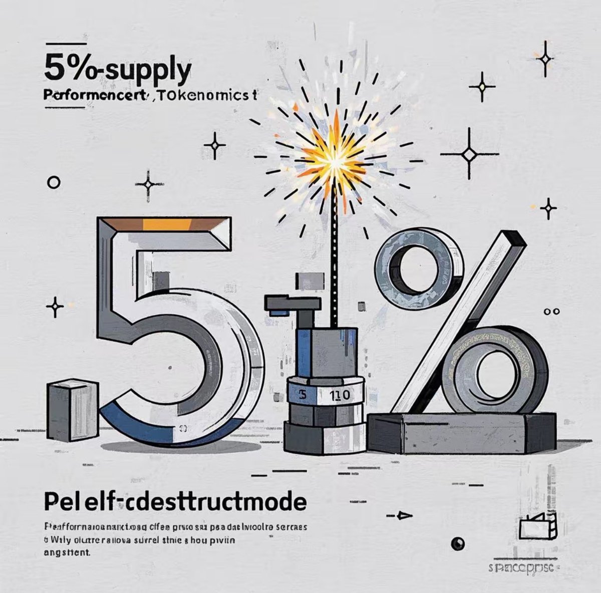 OpenbitClub's tweet photo. @cz_binance "When 5% supply becomes crypto fireworks via AI-powered 'self-destruct mode' —  
We call this Performance Art Tokenomics, folks!  @BNBCHAIN https://t.co/0ah29xbNqD