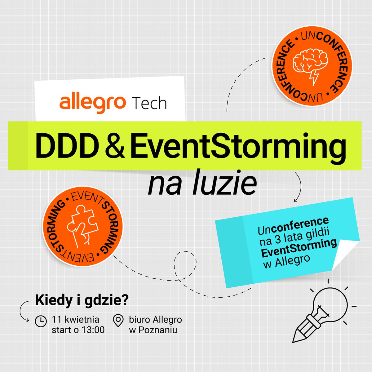 allegro.tech (@allegrotech) on Twitter photo Another anniversary of the #EventStorming guild in Allegro is coming. 🎉Join us in Poznań and meet <a href="/mariuszgil/">Mariusz Gil</a> <a href="/lszydlo/">Łukasz Szydło</a> and <a href="/vladikk/">Vlad Khononov</a>. More ➡️app.evenea.pl/event/allegro-… #goodtobehere Another anniversary of the #EventStorming guild in Allegro is coming. 🎉Join us in Poznań and meet <a href="/mariuszgil/">Mariusz Gil</a> <a href="/lszydlo/">Łukasz Szydło</a> and <a href="/vladikk/">Vlad Khononov</a>. More ➡️app.evenea.pl/event/allegro-… #goodtobehere