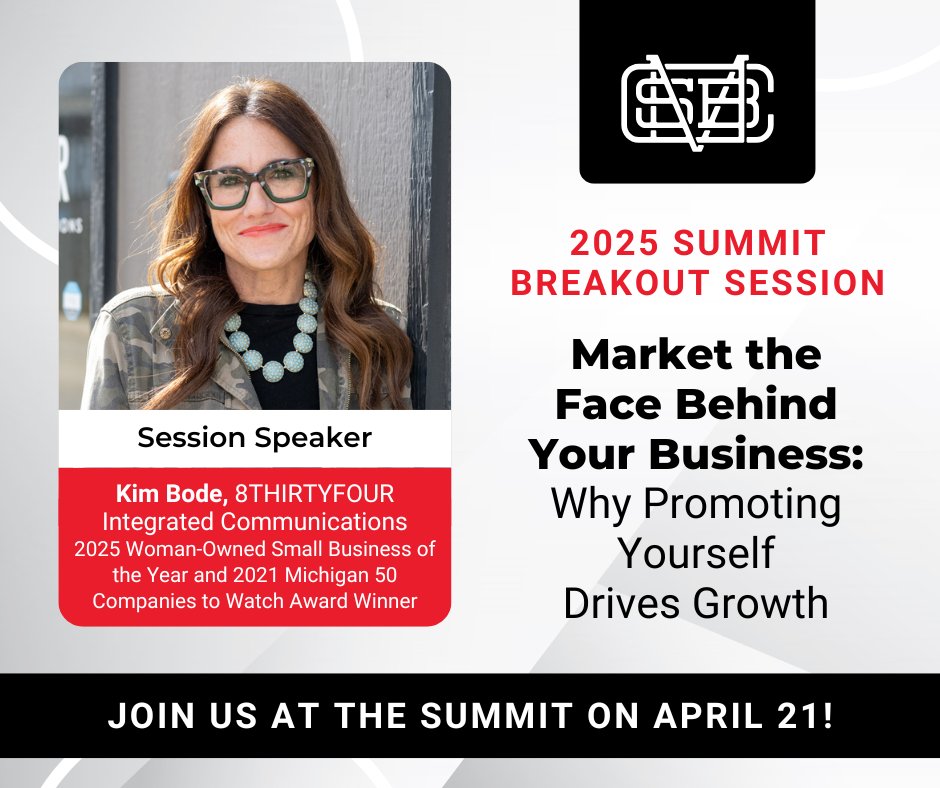 Michigan Celebrates (@themcsb) on Twitter photo Weāre excited to have Kim Bode of <a href="/8THIRTYFOUR/">8THIRTYFOUR</a>
at our 2025 Summit! A past Michigan 50 Companies to Watch & 2025 Woman-Owned Small Business of the Year winner, Kim will speak on Marketing the Face Behind Your Business. michigancelebrates.org
#MCSB2025 #MichiganCelebrates Weāre excited to have Kim Bode of <a href="/8THIRTYFOUR/">8THIRTYFOUR</a>
at our 2025 Summit! A past Michigan 50 Companies to Watch & 2025 Woman-Owned Small Business of the Year winner, Kim will speak on Marketing the Face Behind Your Business. michigancelebrates.org
#MCSB2025 #MichiganCelebrates