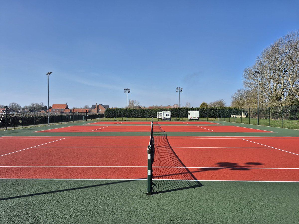 Sportssurfacing's tweet image. The sun's out and a few weeks ago we colour sprayed our first courts of the year at North Scarle Tennis Club, near Lincoln.